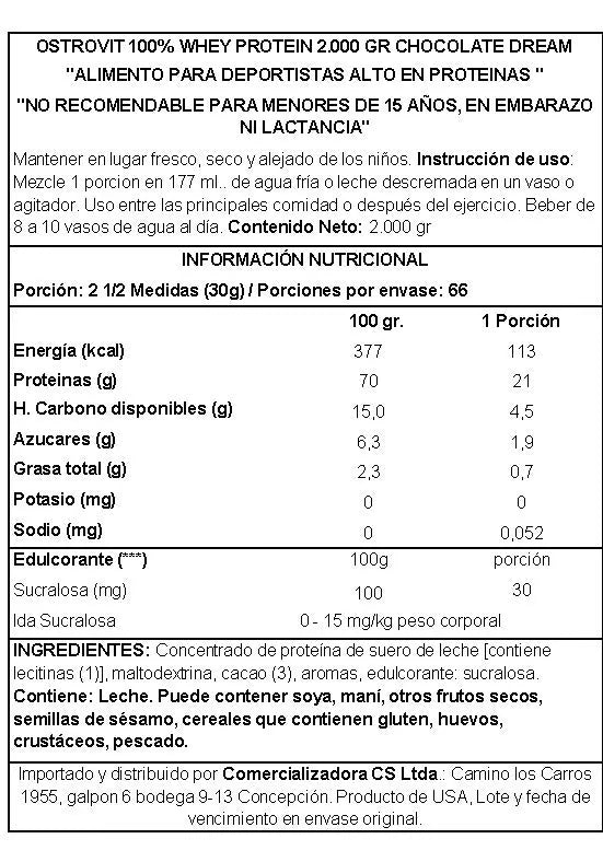 100% WHEY PROTEIN 4.4 LB CHOCOLATE DREAM